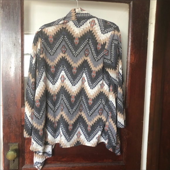 Bobeau Plus Size Aztec Tribal Global Ikat Print Cardigan (Nordstrom Brand) 1X - Picture 6 of 10